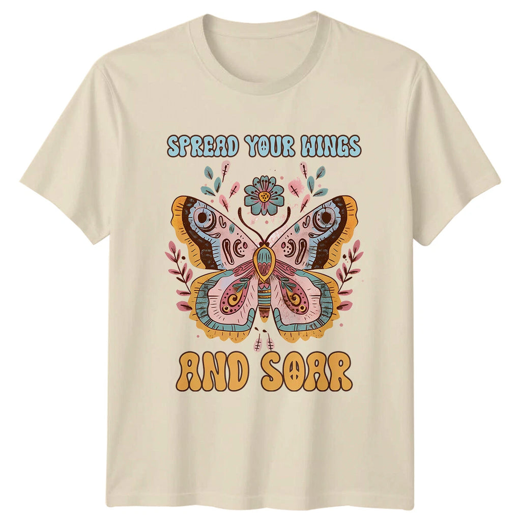 Boho Spread Your Wings And Soar Butterfly Vintage Retro T-Shirt