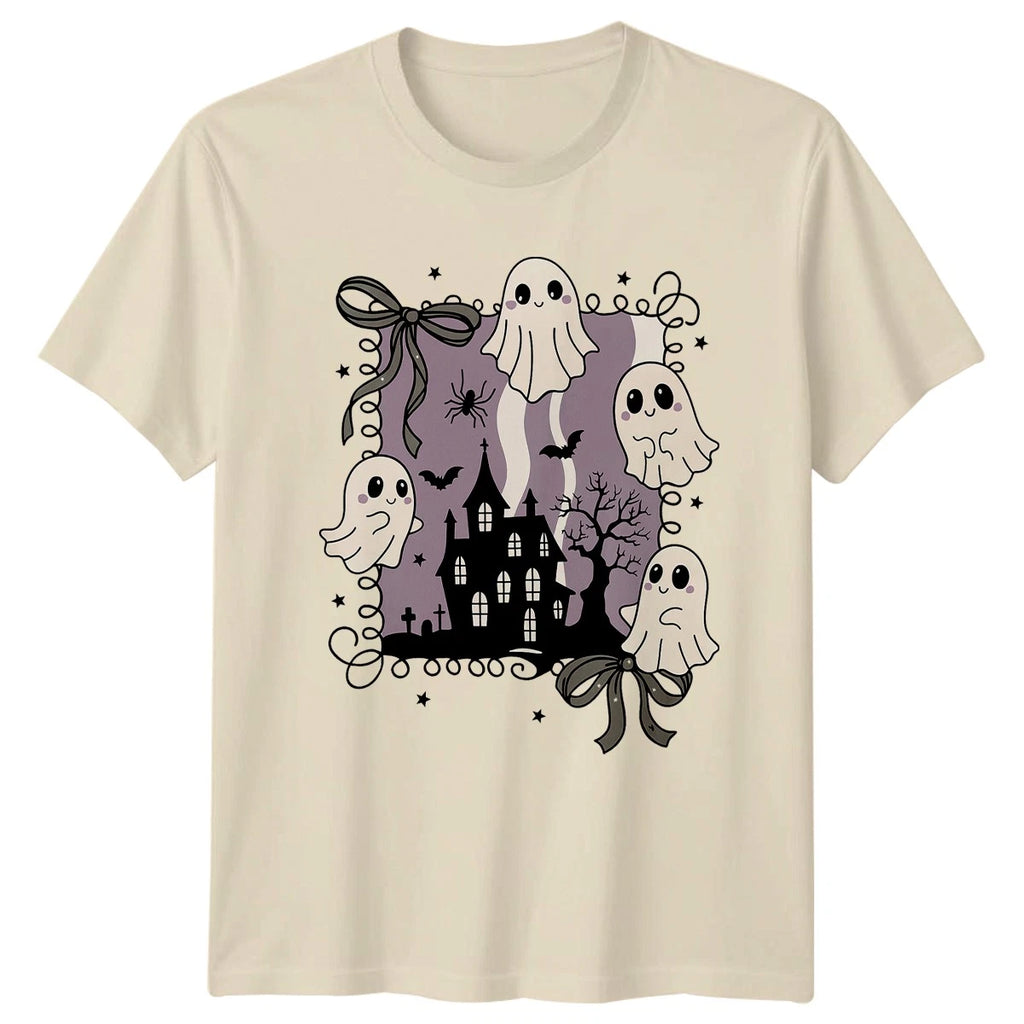 Cute Ghost Haunted House T-Shirt Fall Halloween Gift For Him And Her