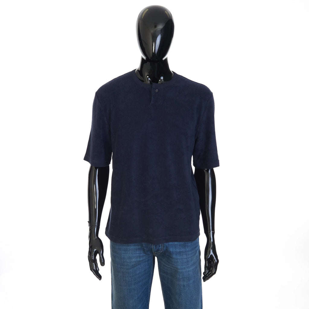 BOTTEGA VENETA 550$ T-Shirt - Abyss Blue Cotton Blend, Towelling Jersey