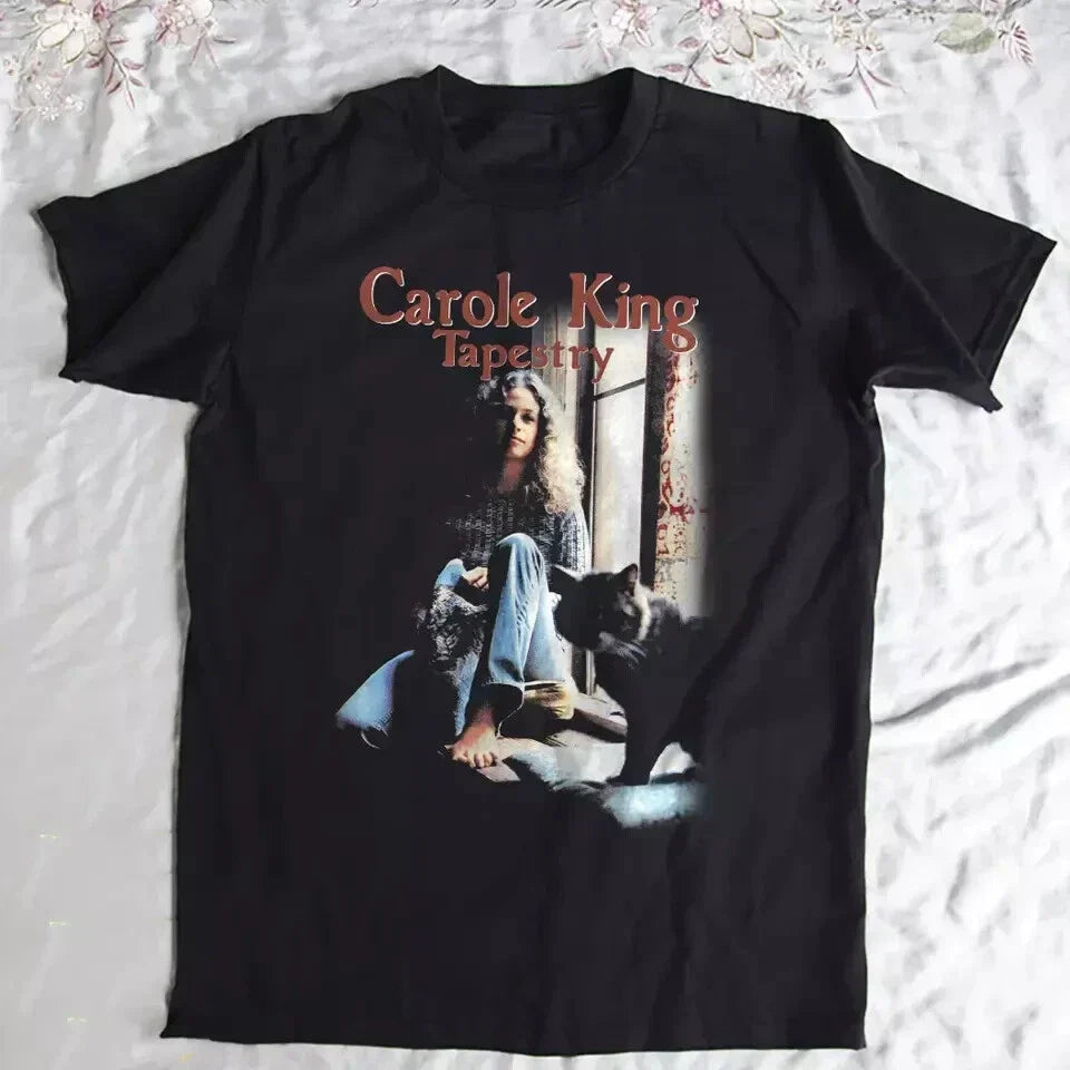 ~SALE!~ Vtg Carole King Tapestry Album Cotton Black S-5XL Unisex Shirt