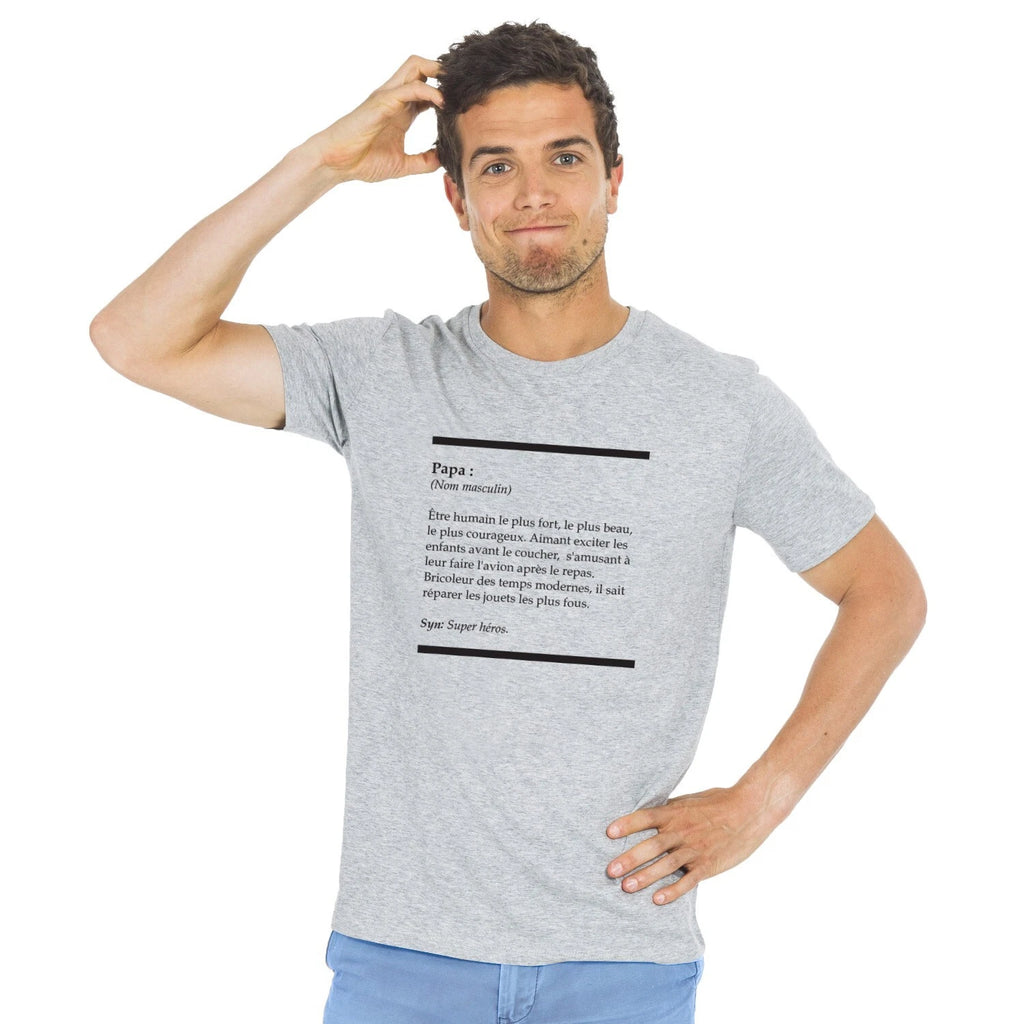 T-Shirt Man short Sleeve Gray, Definition Papa