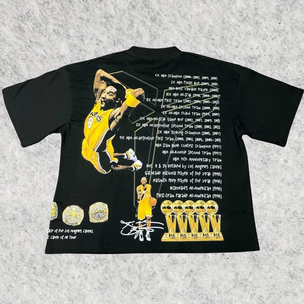Kobe Bryant T shirt - Black Mamba Heavyweight Tee - Front, Back & Side DTG Print