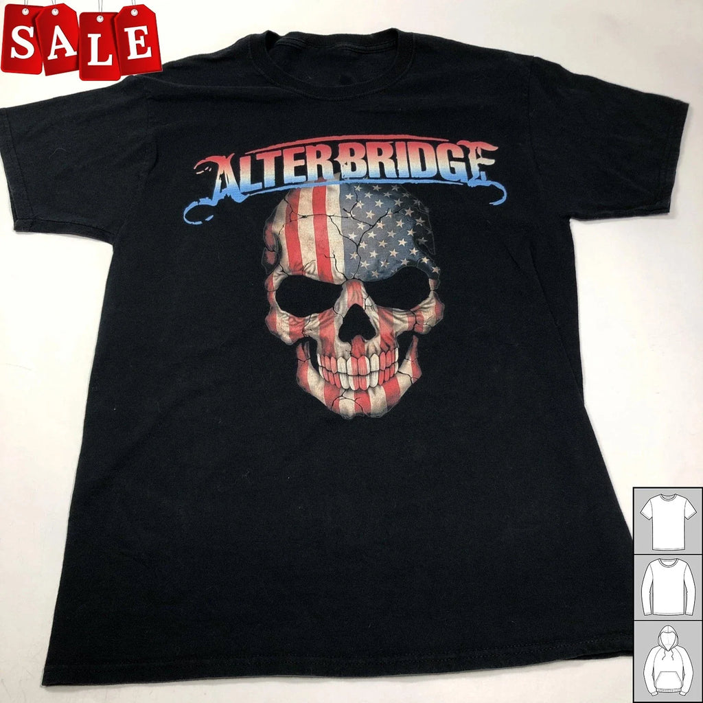 New Popular Alter Bridge American Flag Skull  Cotton Unisex S-5XL Shirt WE709