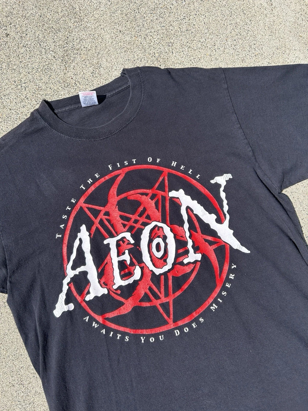 Vintage 2005 Aeon Death Metal Y2K Band Shirt Bleeding the False Music Tour Shirt