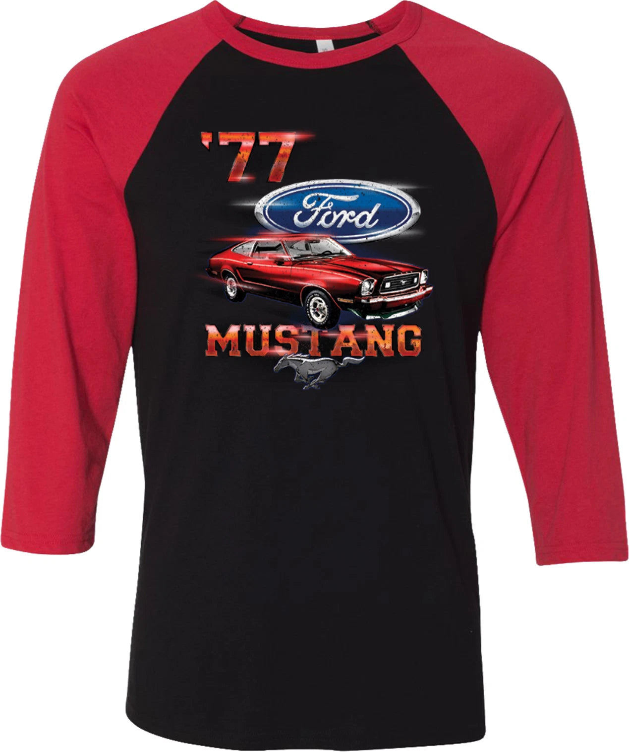 Buy Cool Shirts Ford T-shirt 1977 Mustang Raglan