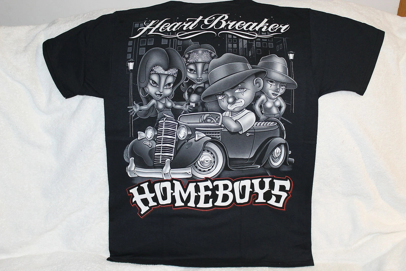 HOMEBOYS HEART BREAKER CAR HOMIES GANGSTER URBAN T-SHIRT SHIRT