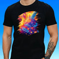Mens Fire Guitar Motif Cotton T-Shirt Size XS to 5XL