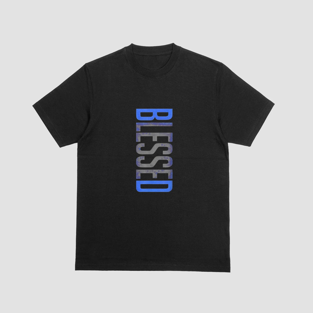 Blessed Shirt Christian Faith Minimalist Vertical Text T-Shirt