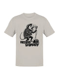 Defund stupidity, opossum with punk style singing rock metal Men's T-shirt