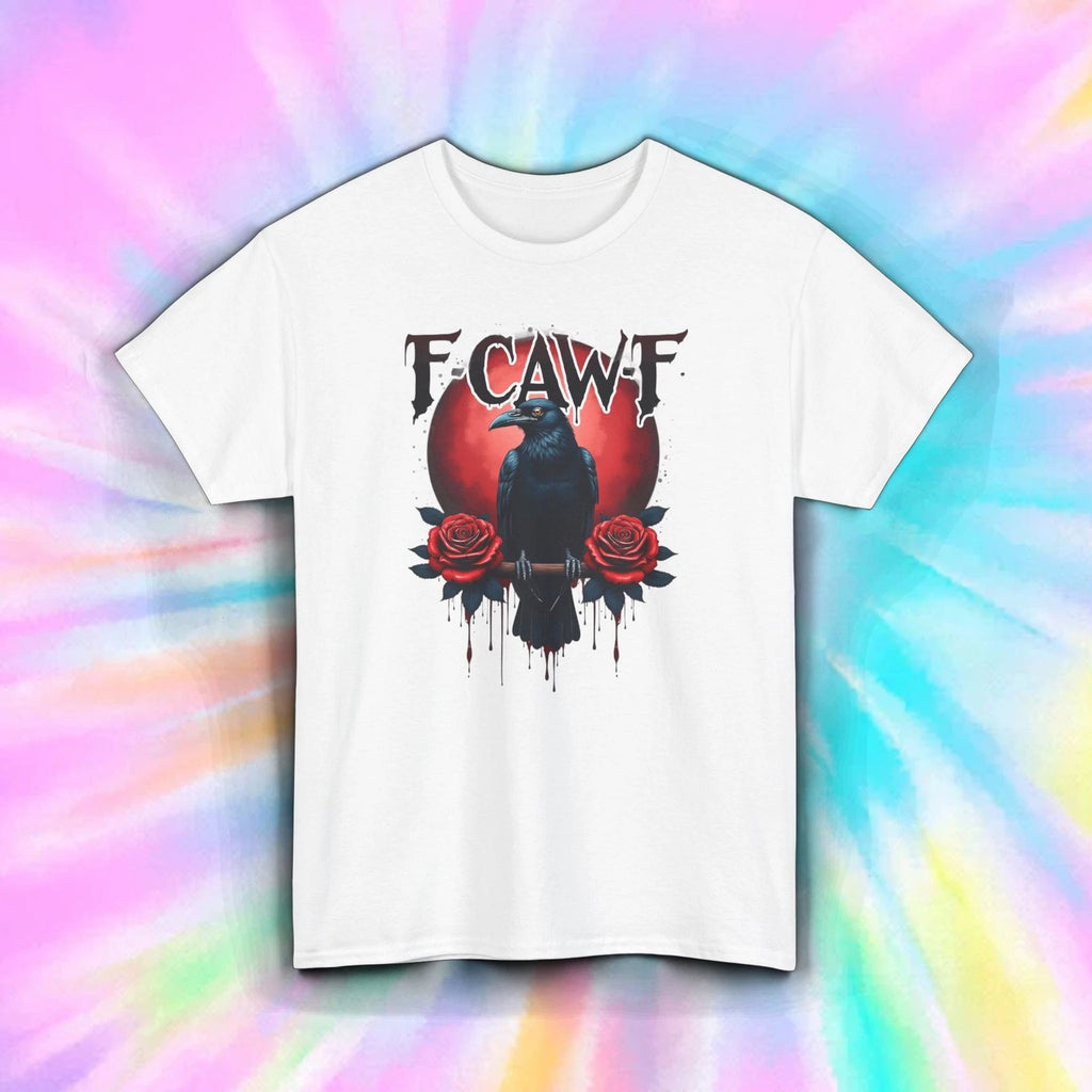F-Caw-F Crow Shirt | Gothic Raven Red Moon Skull Roses Dark Aesthetic Tee S-5XL