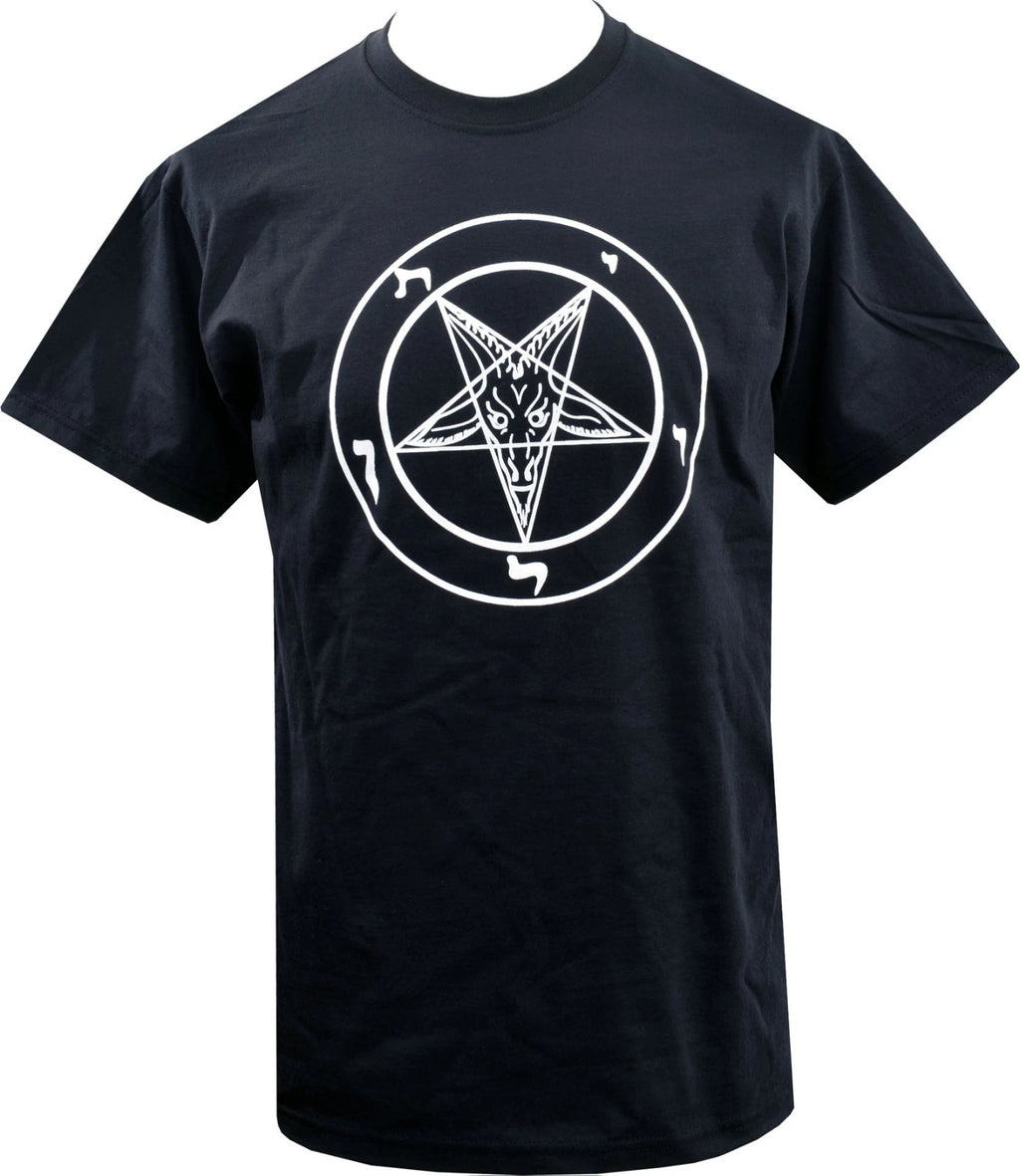 Mens Baphomet T-Shirt Pentagram Satanic Occult Church of Satan Goat Goth S-5XL