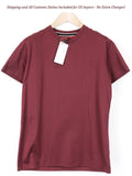 RICHMOND Men's T-Shirt L Dark Red Cotton Short Sleeve Pull On V-Neck Top -