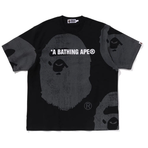 BAPE Black Graphic Tee A Bathing Ape Big Logo Streetwear Y2K Nigo Skater