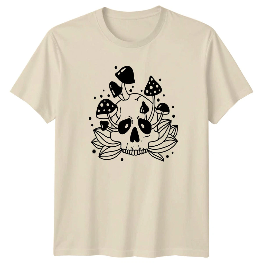 Gothic Skull Mushroom Nature T-Shirt Mycology Art Gift For Him And Her