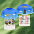 NEW Rush cartoon Fifty Something 2027 Tour 3D T-shirt polyester U18.649