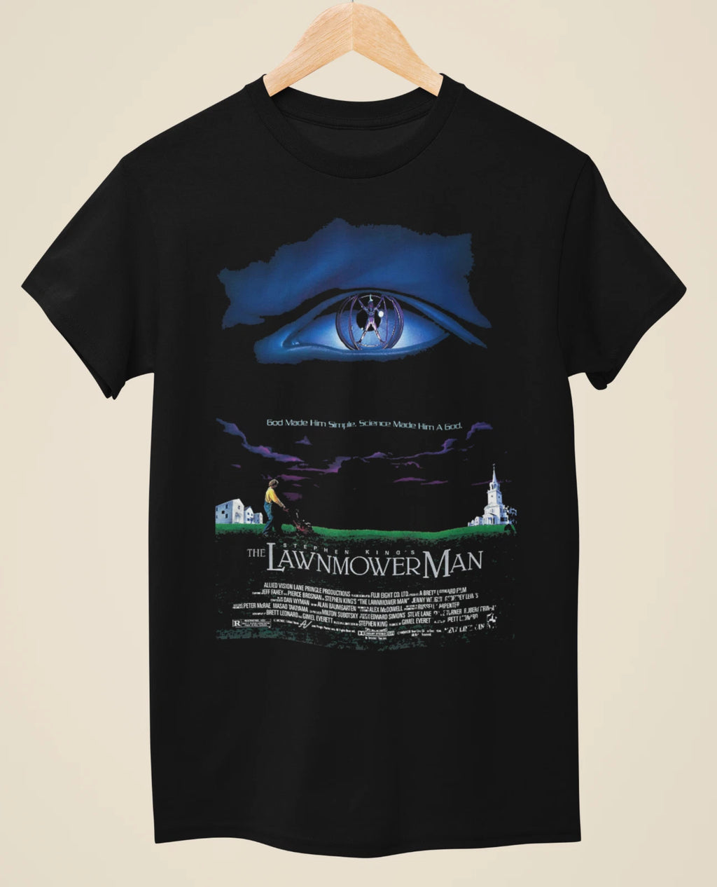 The Lawnmower Man - Movie Poster inspired Unisex Black T-Shirt