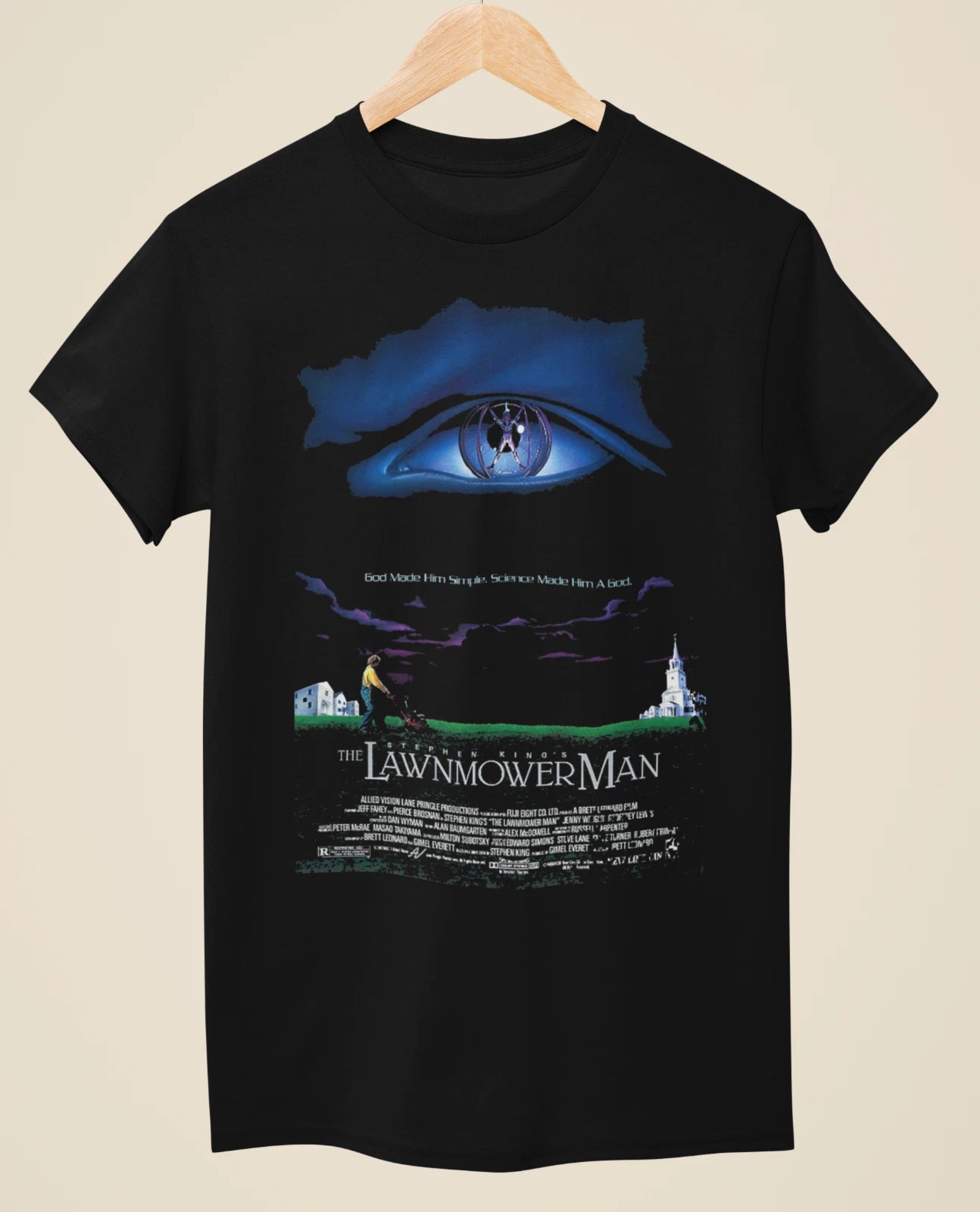 The Lawnmower Man - Movie Poster inspired Unisex Black T-Shirt