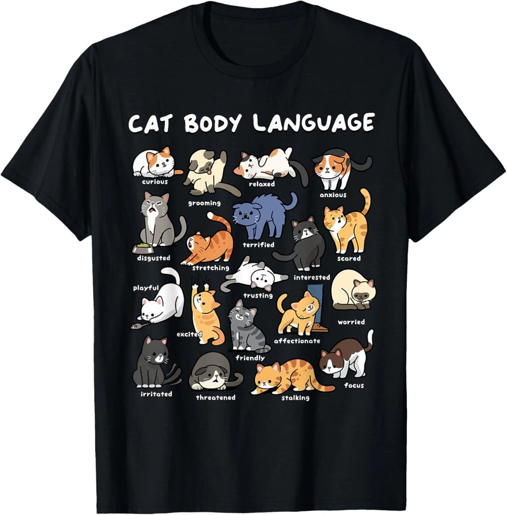 Cat Body Language Cute Cat Lover Kawaii Gift Unisex T-Shirt