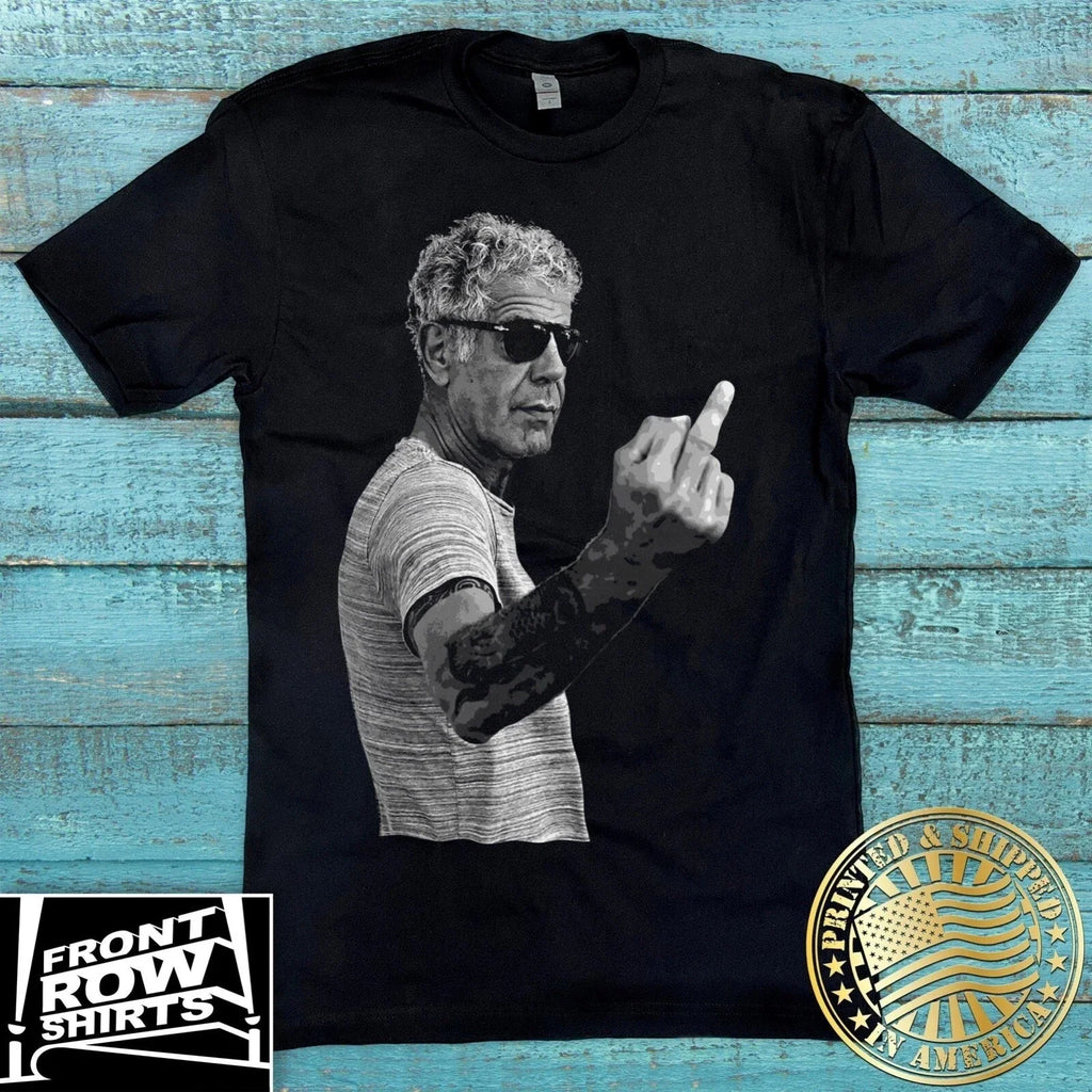 Anthony Bourdain "Middle Finger" T-Shirt, Chef Tribute Graphic Tee,