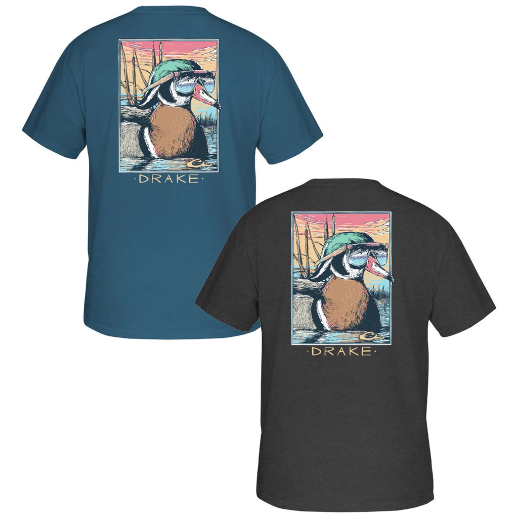 Drake Waterfowl Pop Art Wood Duck Sunglasses Sleeve T-Shirt