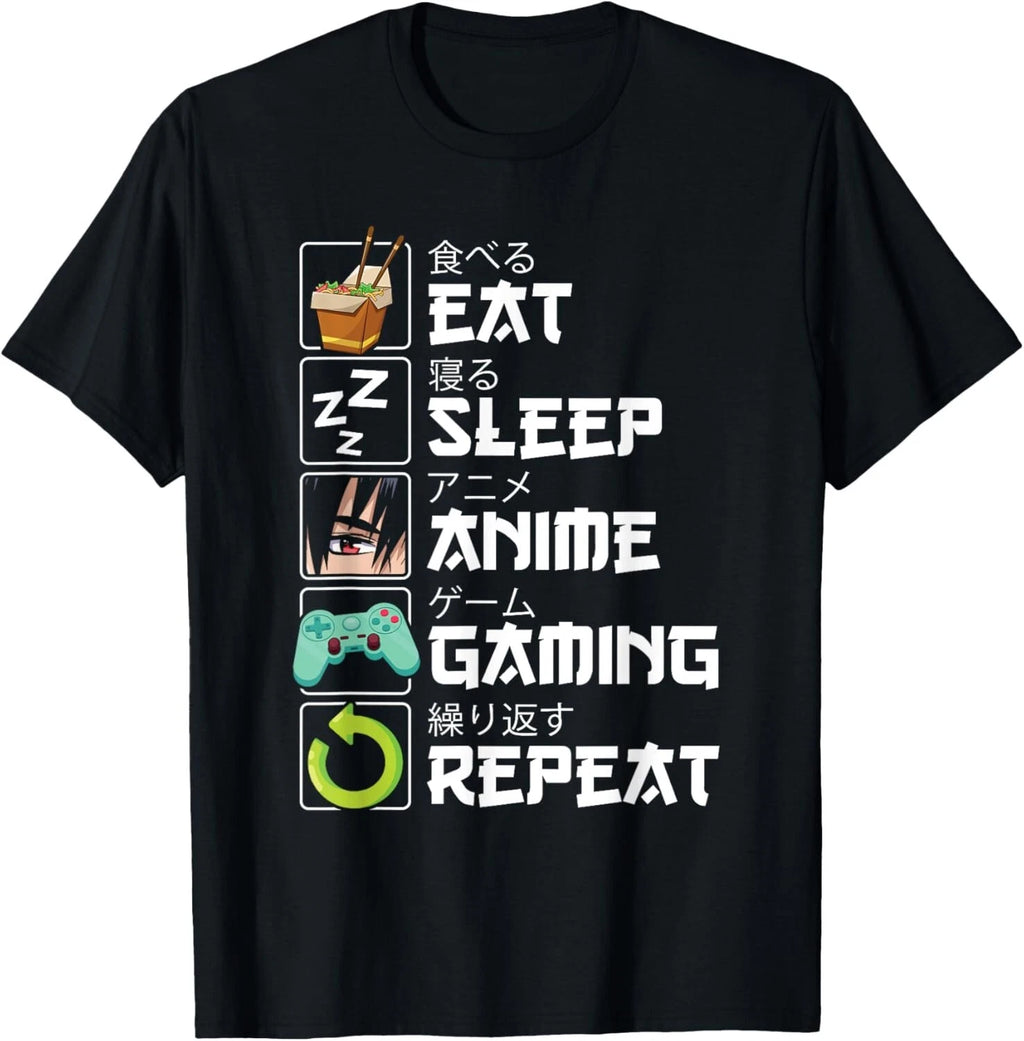 Eat Sleep Anime Gaming Repeat Kawaii Otaku Anime Manga Gift Unisex T-Shirt
