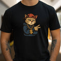 Mens Hip Hop Cat Print Cotton T-Shirt Size XS to 5XL