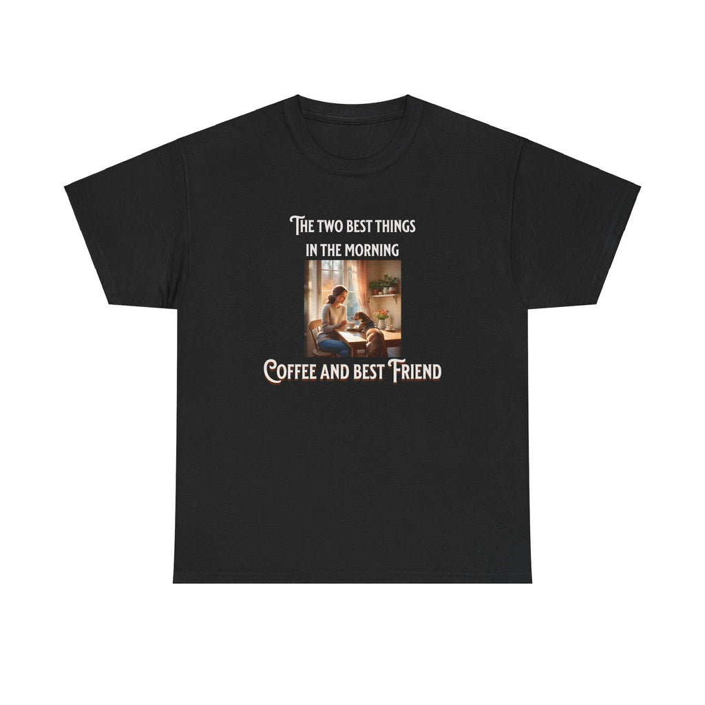 Women and Dog Morning Coffee Unisex Tee