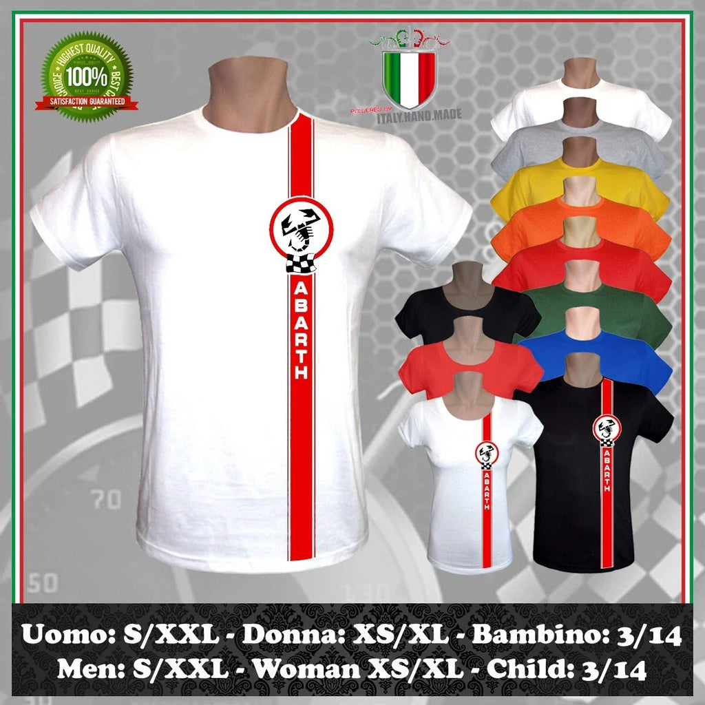ABARTH RACING HAND DESIGN INSPIRED FIAT RALLY 2026 MEN WOMEN CHILD T-SHIRT