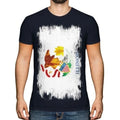 ILLINOIS STATE GRUNGE FLAG MENS T-SHIRT TEE TOP ILLINOISAN SHIRT JERSEY GIFT