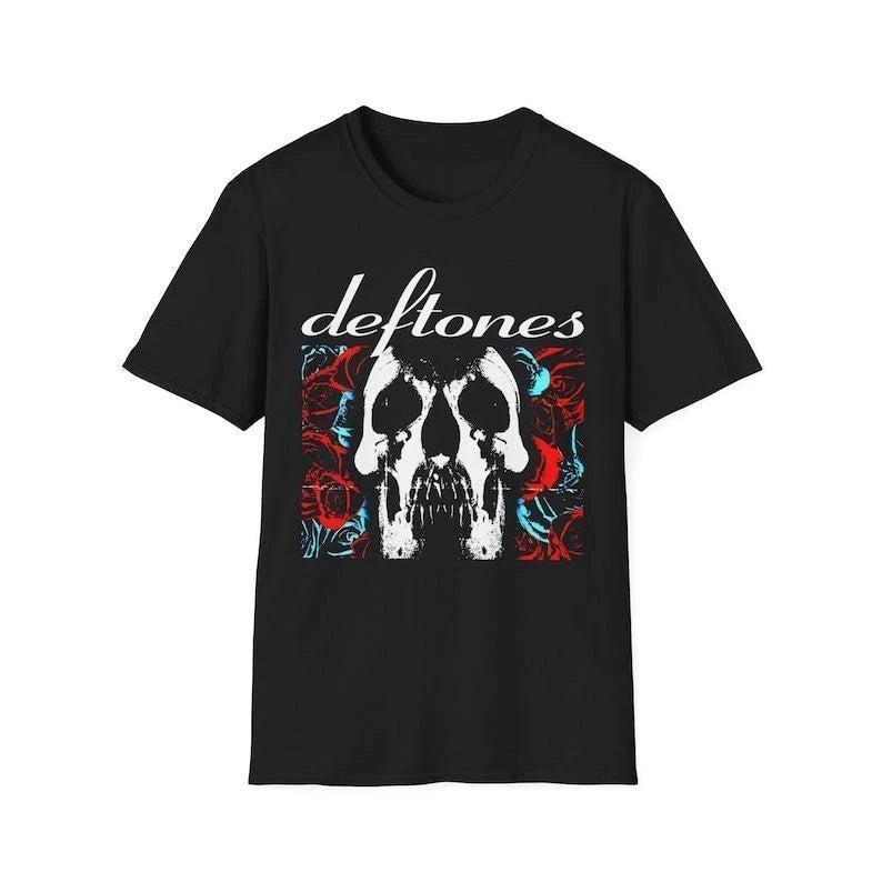 Deftones T-shirt Deftones Skull Black Band Concert Shirts Men's Punk Hip Hop T-S