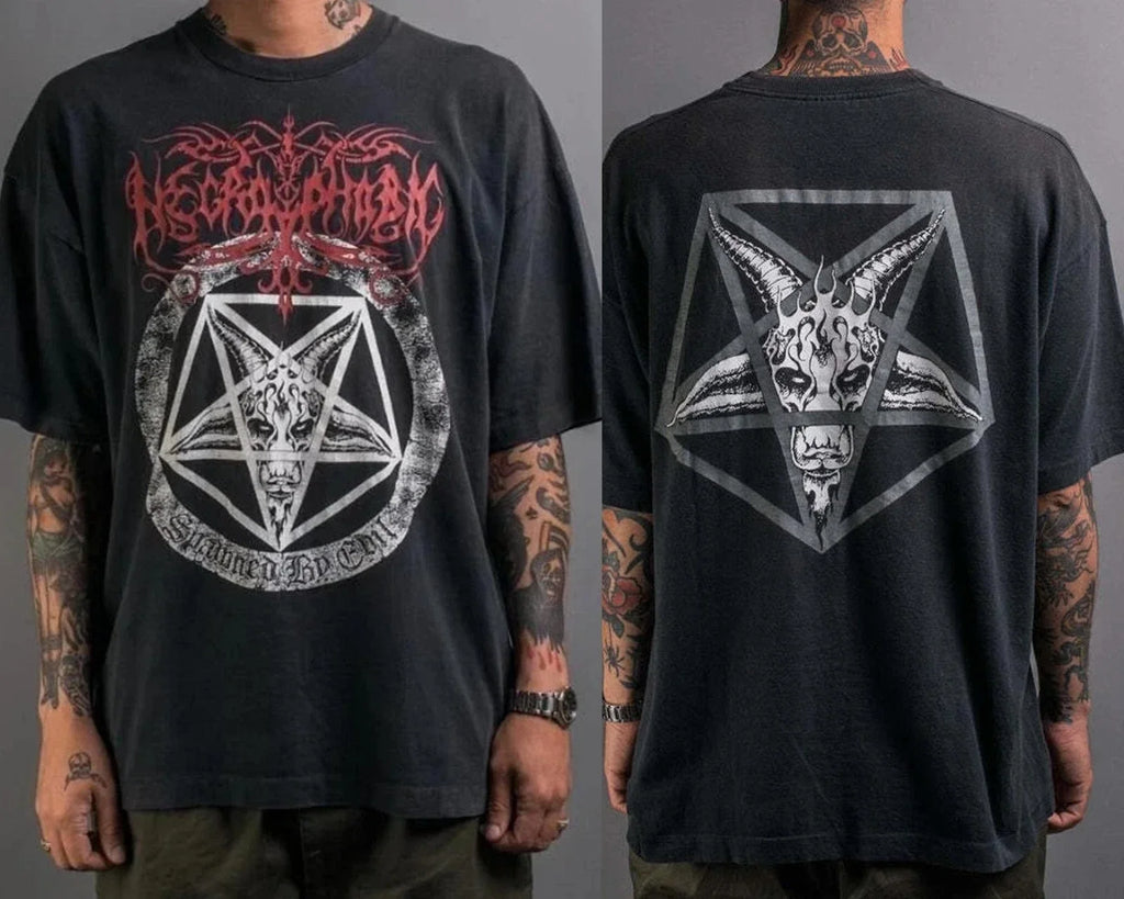 Vintage Necrophobic 1996 T-Shirt Unisex  2 SIDE Spawned by Evil Metal Fan Gift