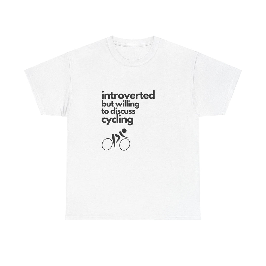 Introverted But Willing to Discuss Cycling Unisex Heavy Cotton Tee