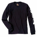 Carhartt Relaxed Fit Heavyweight Long-Sleeve Logo Sleeve Graphic T-Shirt - Black