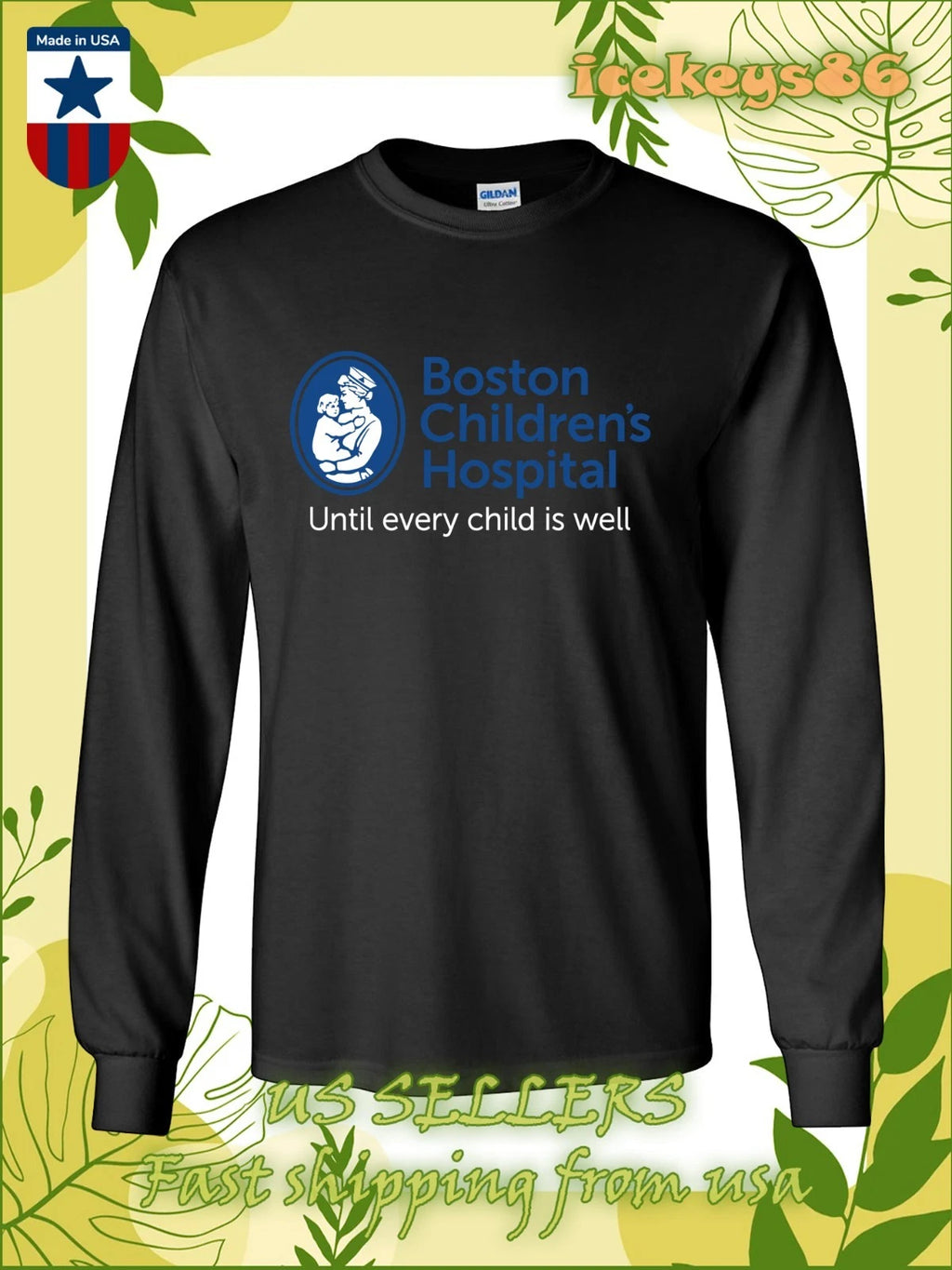 New Boston Children's Hospital Logo Men's Long Sleeve T-Shirt American T-Shirt