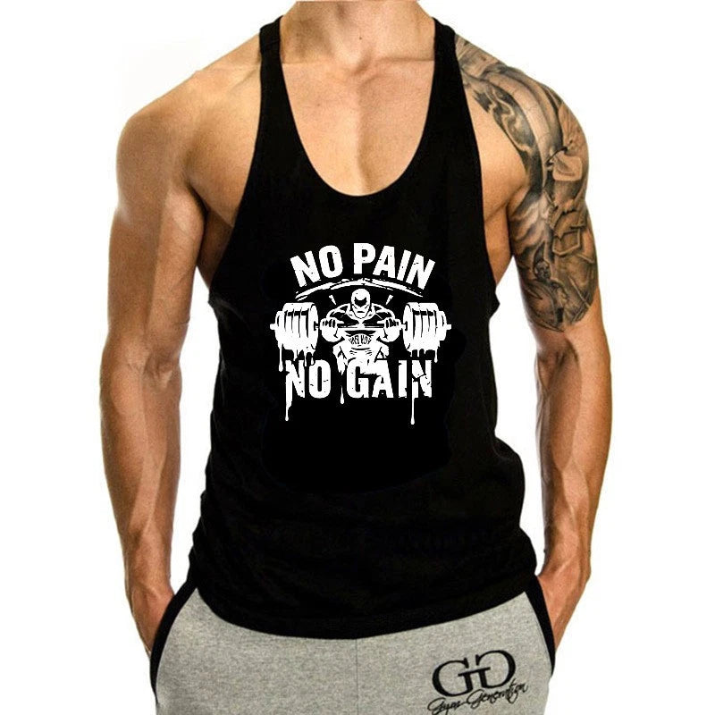 Men's Bodybuilding Tank Top Muscle T-Shirt Gym Fitness Stringer Shirts