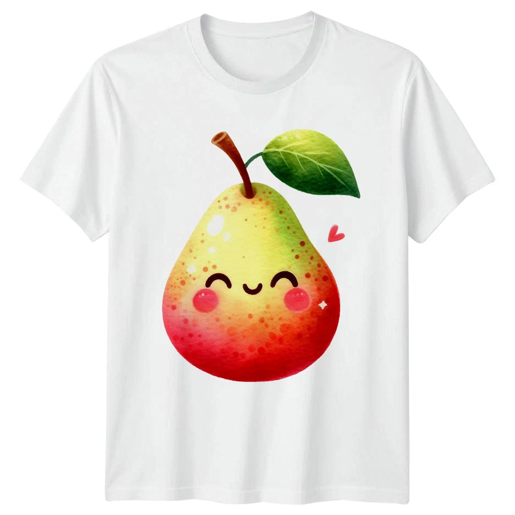 Cute Smiling Happy Pear Fruit T-Shirt Kawaii Food Fruits Birthday Gift