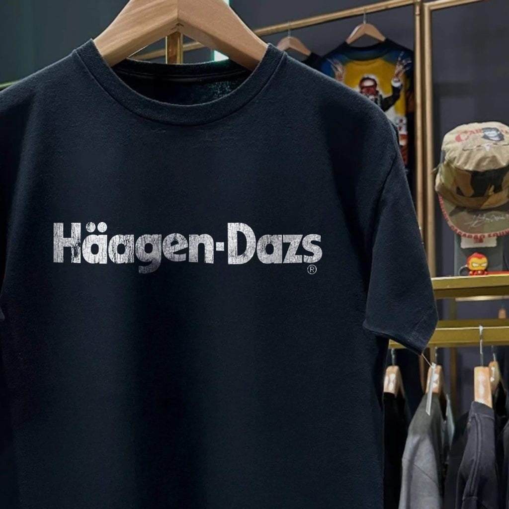 90s Haagen-Dazs Faded Black T-Shirt L