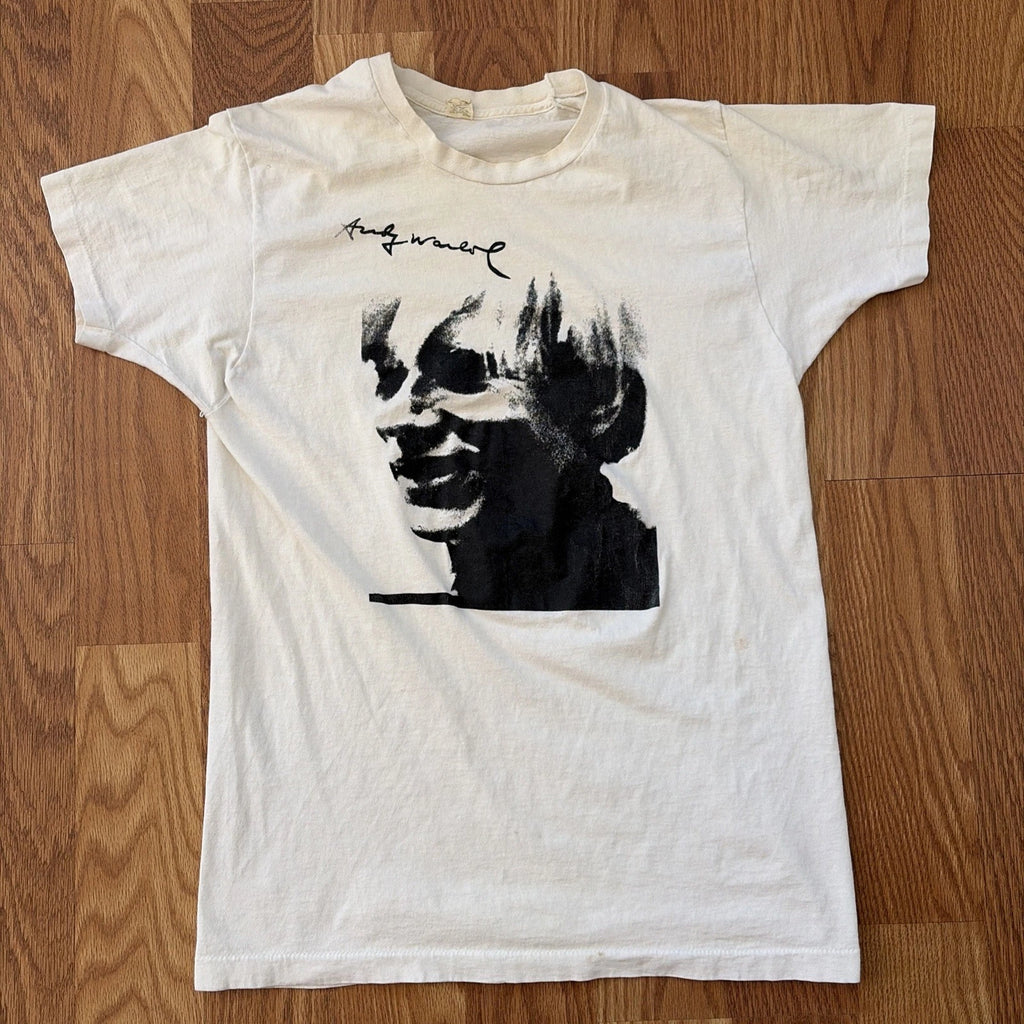 Vintage 80s Andy Warhol Shirt Memorial B/W Portrait Art Tee NYC Punk XL