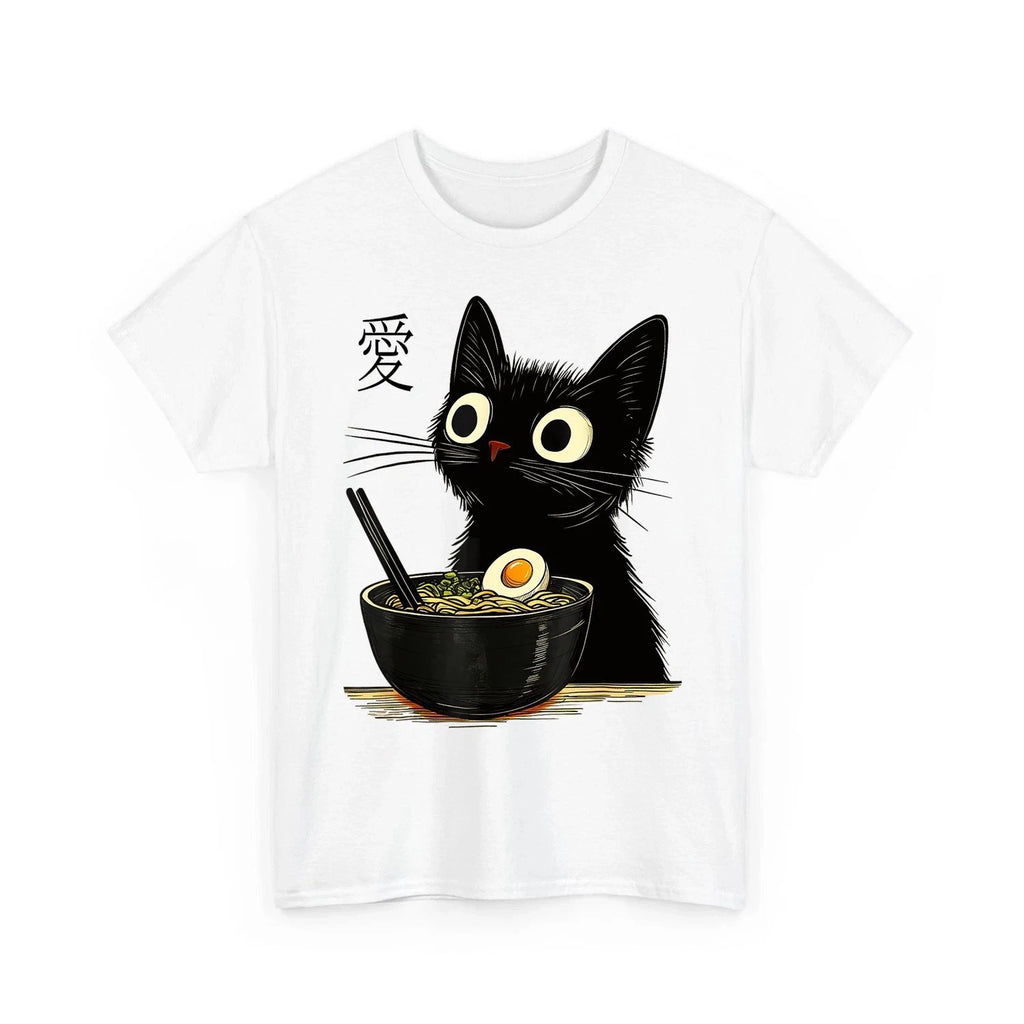 Funny Cat Ramen Graphic Tee Japanese Kawaii Anime Cat Unisex T-Shirt