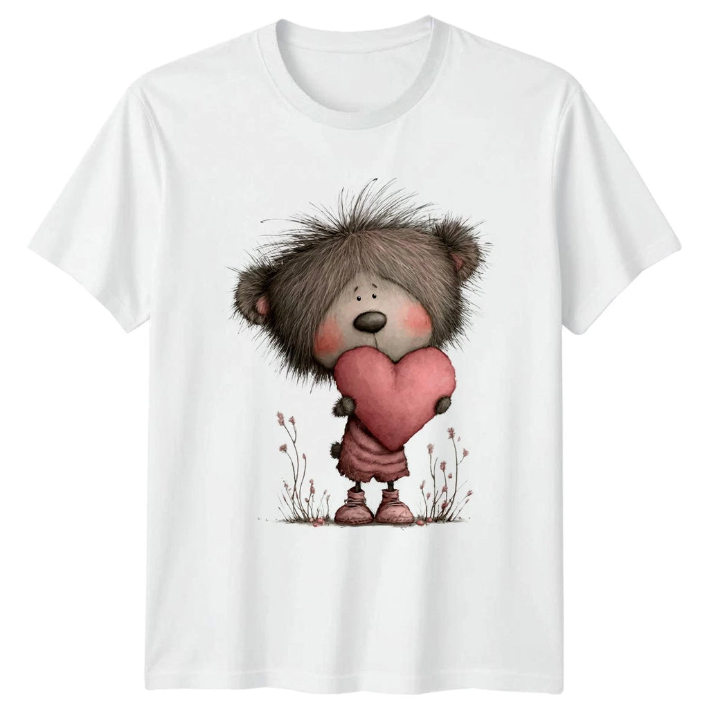Bear Holding Heart Animals Graphic Tee Unisex Top