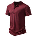 Men's Plain Short Sleeve Henley T Shirt Casual Pullover Loose Tops Shirts Tee ❀