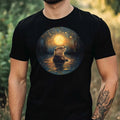 Mens Otter In The Moonlight Motif Cotton T-Shirt Size XS to 5XL