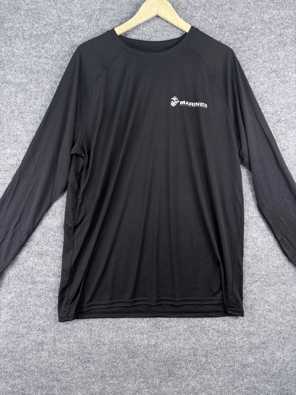 USMC Marines Long Sleeve T-Shirt Men's XL Black Moisture Wicking EGA Semper Fi