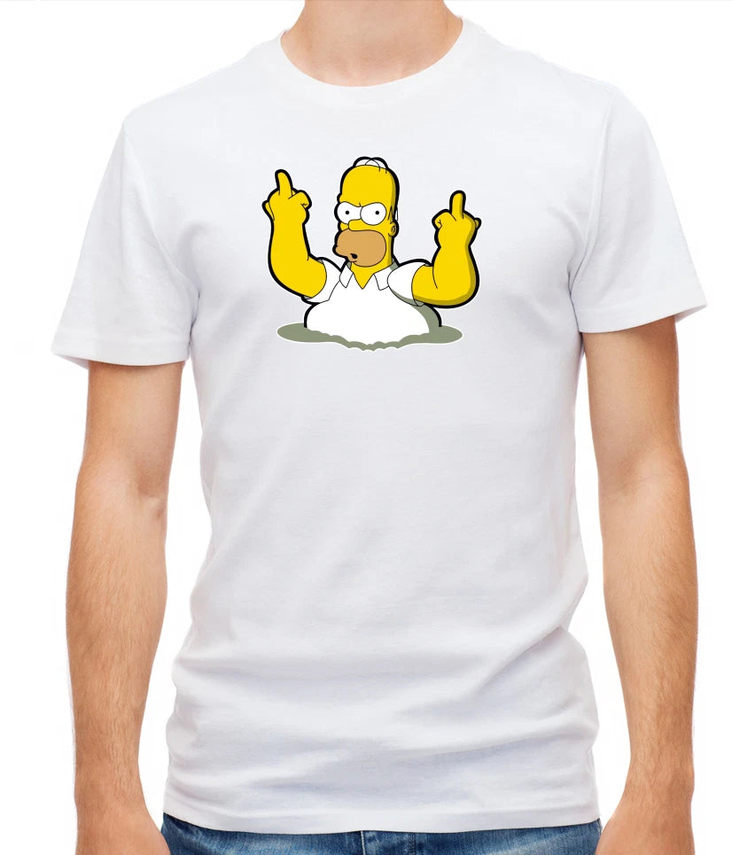 Simpsons characters Homer Simpson Short Sleeve  T- Shirt Men G086