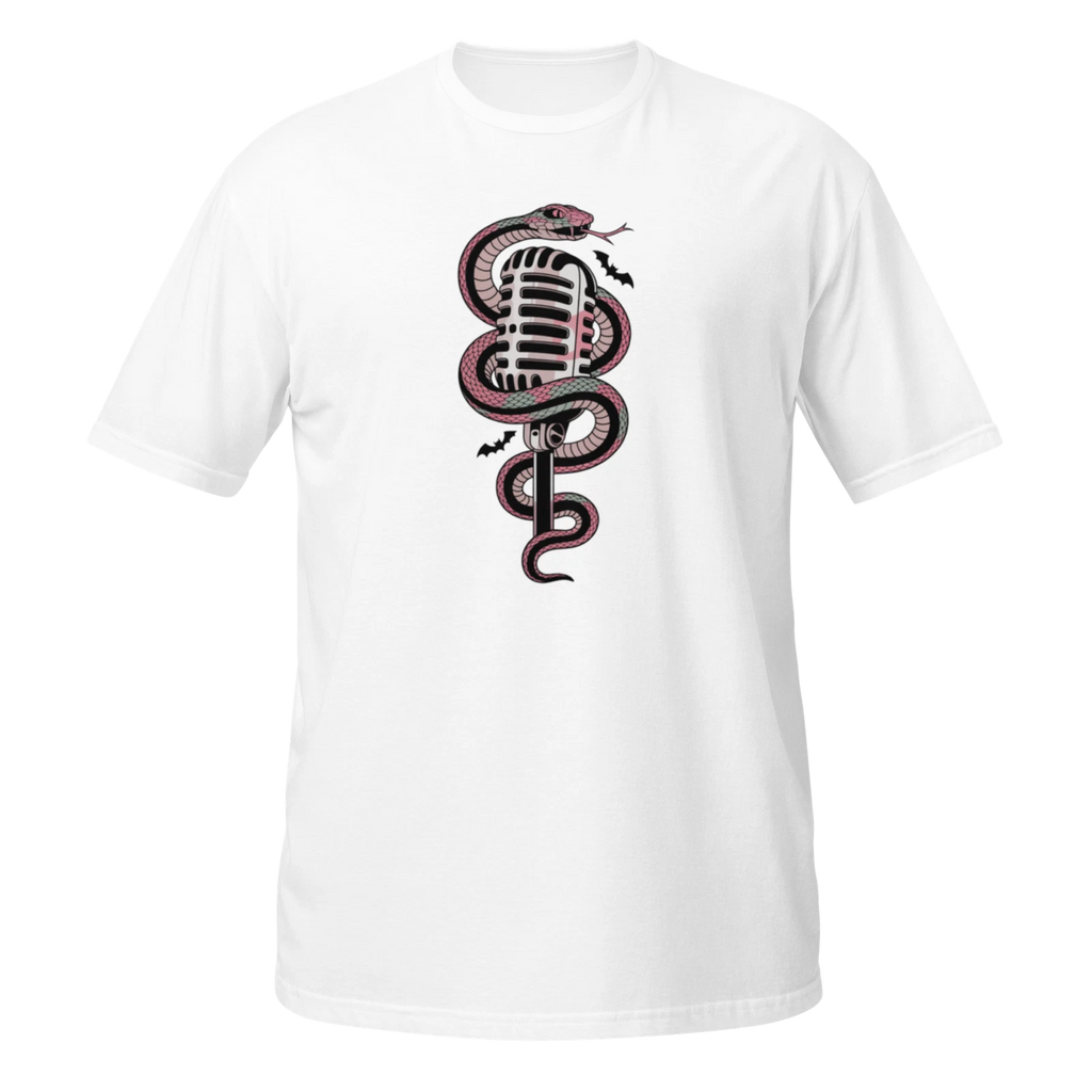 Snake Unisex T-Shirt, Music, Microphone Fun Music Punk Pop Rock Graphic Art