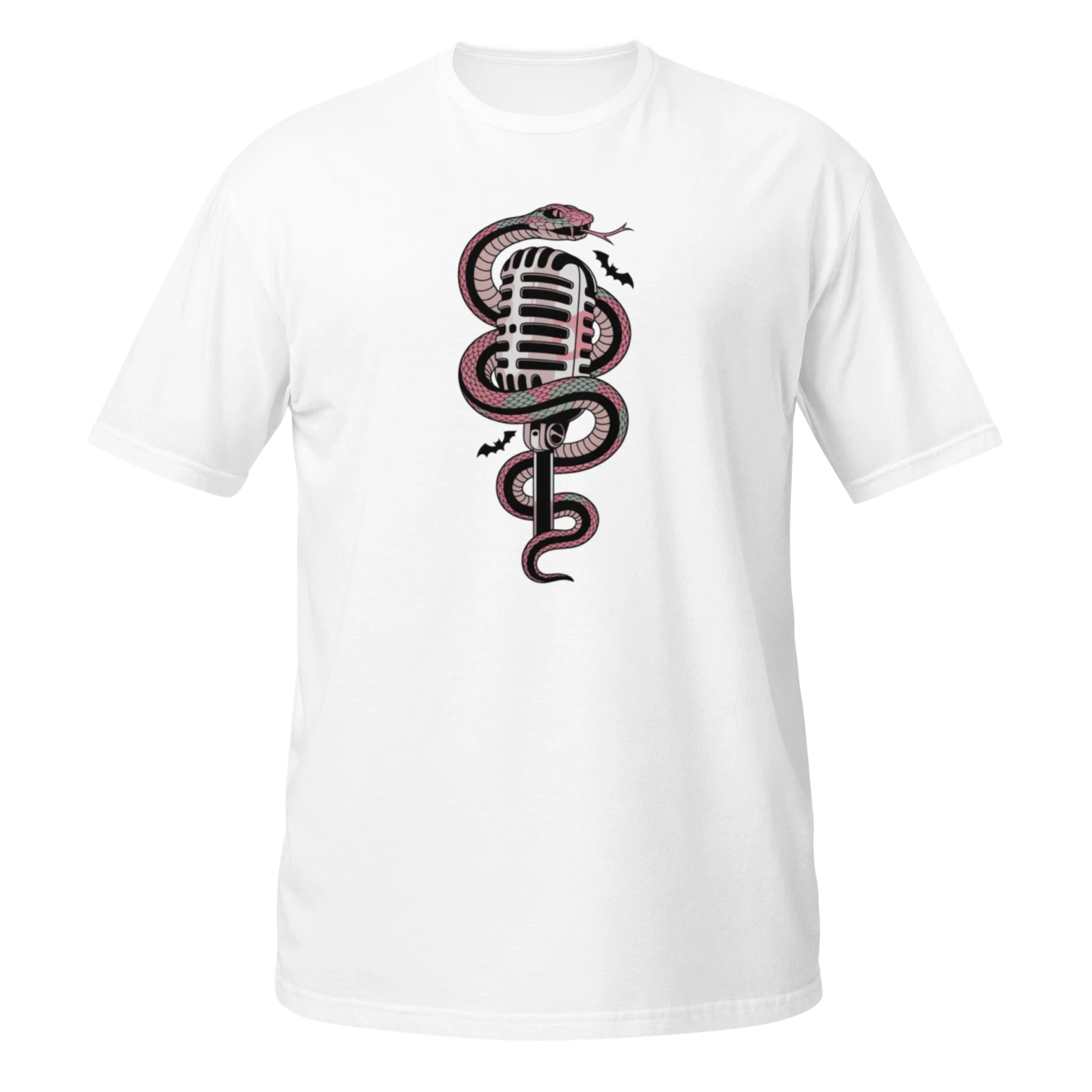 Snake Unisex T-Shirt, Music, Microphone Fun Music Punk Pop Rock Graphic Art