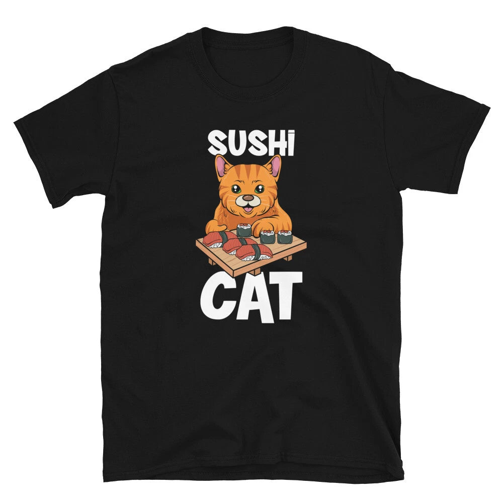 Kawaii Sushi Cat Eating Fastest Food T-shirt