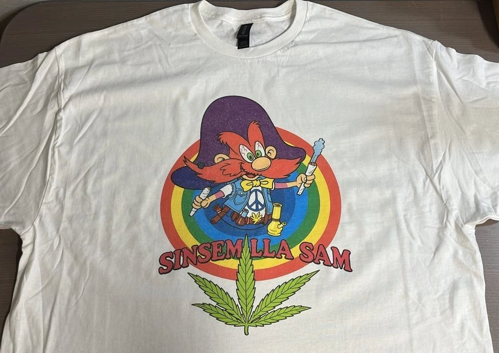Sinsemilla Sam T shirt tee Blunt Weed 420 Funny Cartoon