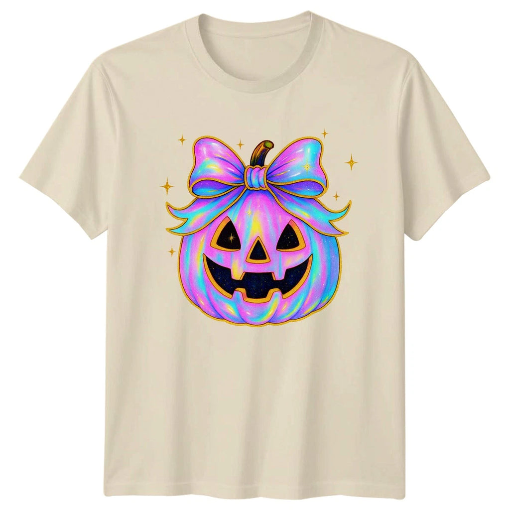 Iridescent Jack O Lantern Womens T-Shirt Iridescent Halloween Gift For Her