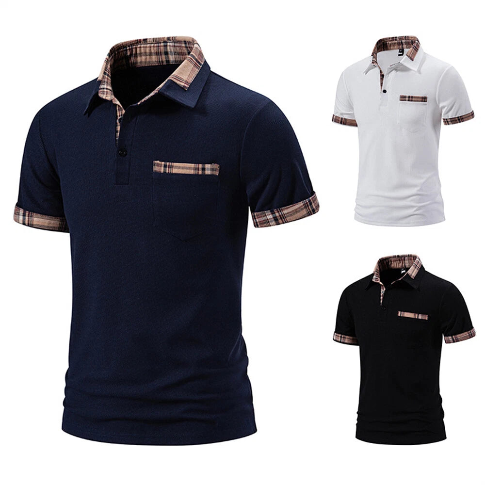 Men's Short Sleeve Slim Fit Polo Shirts Summer Shirts Casual Golf Shirt